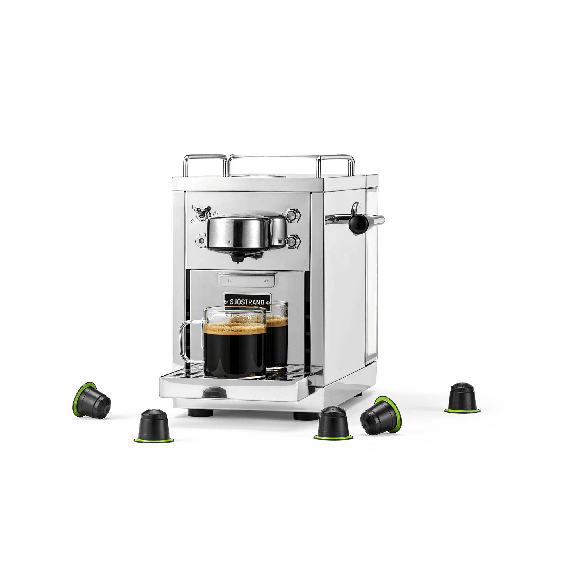 The Original espresso machine in premium stainless steel with minimalist Scandinavian desig