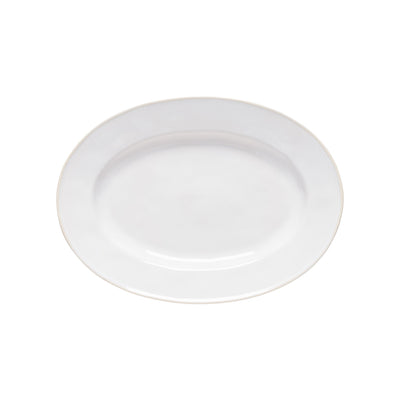 Costa Nova Beja oval platter 30 cm in White & Cream stoneware