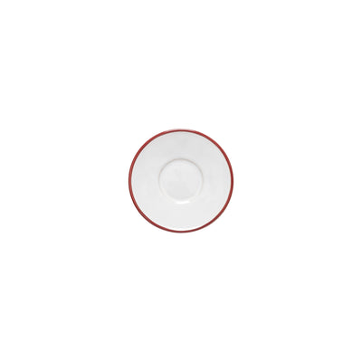 Costa Nova Beja coffee saucer 13/17 cm in White & Red stoneware
