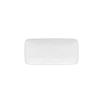 Costa Nova Beja rectangular tray 22/29 cm in White & Cream stoneware