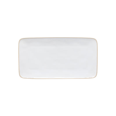 Costa Nova Beja rectangular tray 22/29 cm in White & Cream stoneware