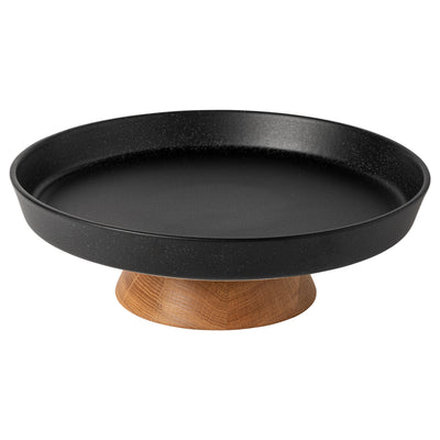 Costa Nova Boutique footed plate 28/33 cm in Constellation Black stoneware