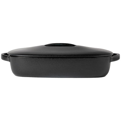 Costa Nova Boutique rectangular covered baker 30/40 cm in Carbon Black stoneware