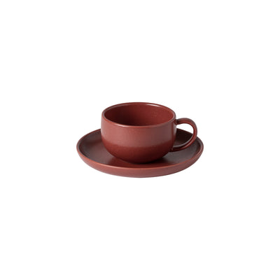 Costa Nova Pacifica tea cup & saucer 220 ml in Cayenne stoneware