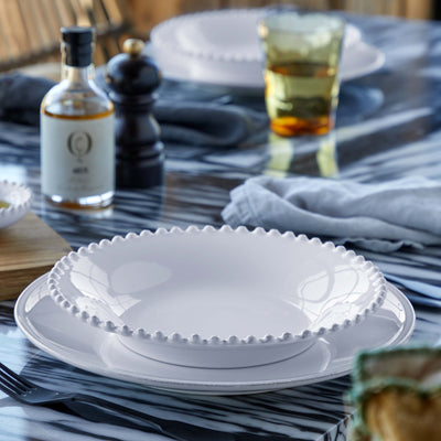 Costa Nova Pearl soup & pasta plate 24 cm in White stoneware