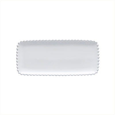 Costa Nova Pearl rectangular tray 30 cm in White stoneware