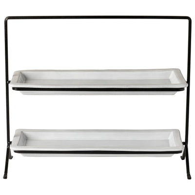 Costa Nova Plano stoneware collection – tiered stand with two trays