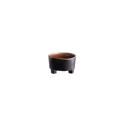 Costa Nova Riviera footed fruit bowl 12 cm in Terra brown stoneware