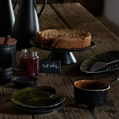 Costa Nova Riviera footed fruit bowl 12 cm in Terra brown stoneware
