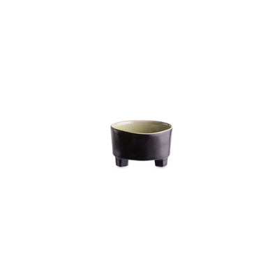 Costa Nova Riviera footed fruit bowl 12 cm in Vert Frais green stoneware