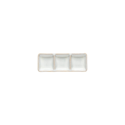 Costa Nova Roda 3-section rectangular tray 18 cm in Branca stoneware