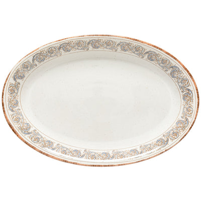 Costa Nova Sardegna oval platter 46 cm in White-Cagliari Blue stoneware