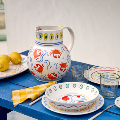 Costa Nova Summer Bliss pitcher in Crab White stoneware