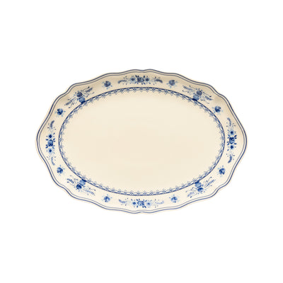 Costa Nova Vila oval platter 32/40 cm in Beige-Blue stoneware