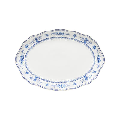 Costa Nova Vila oval platter 32/40 cm in White-Blue stoneware