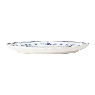 Costa Nova Vila oval platter 32/40 cm in White-Blue stoneware