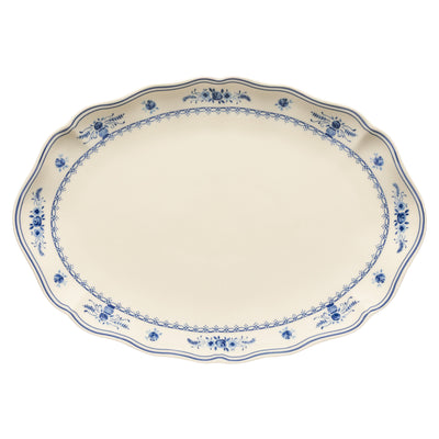 Costa Nova Vila oval platter 32/40 cm in Beige-Blue stoneware