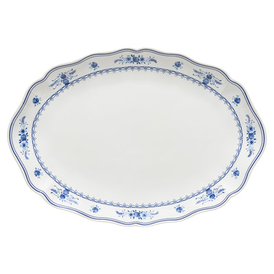 Costa Nova Vila oval platter 32/40 cm in White-Blue stoneware